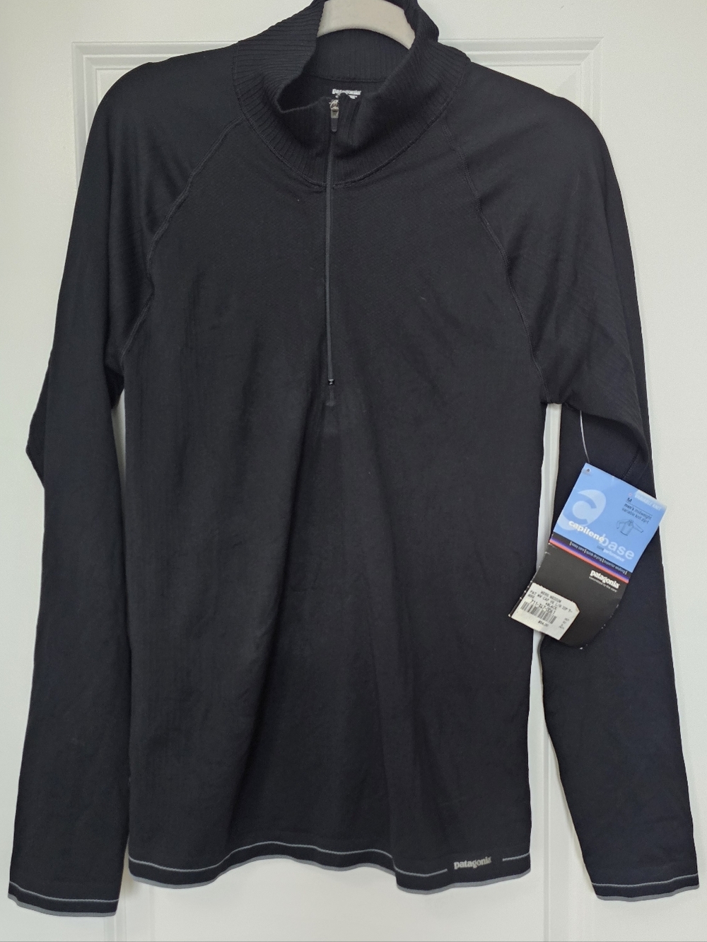 Vintage 2004 Patagonia Capilene Zip Pullover Men’s M Black Made in Israel Rare